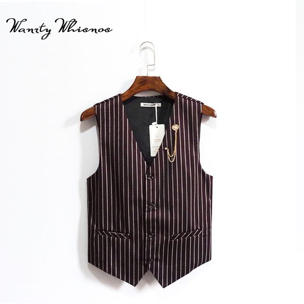 2018 mens stripe suit vest fashion slim fit sleeveless mens wedding waistcoats men dress vests, Black;white
2018 mens stripe suit vest fashion slim fit sleeveless mens wedding waistcoats men dress vests, Black;white