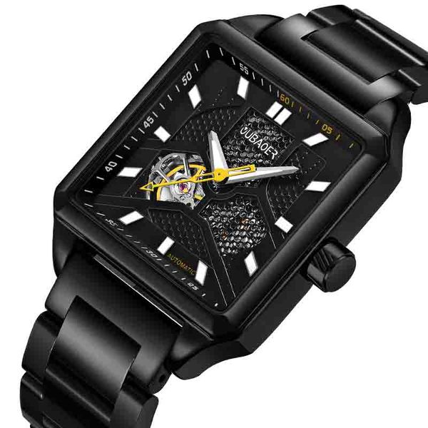 oubaoer fashion men trend hollow waterproof square steel strip simple dial luxury gift dress fully automatic mechanical watches, Slivery;brown
oubaoer fashion men trend hollow waterproof square steel strip simple dial luxury gift dress fully automatic mechanical watches, Slivery;brown
