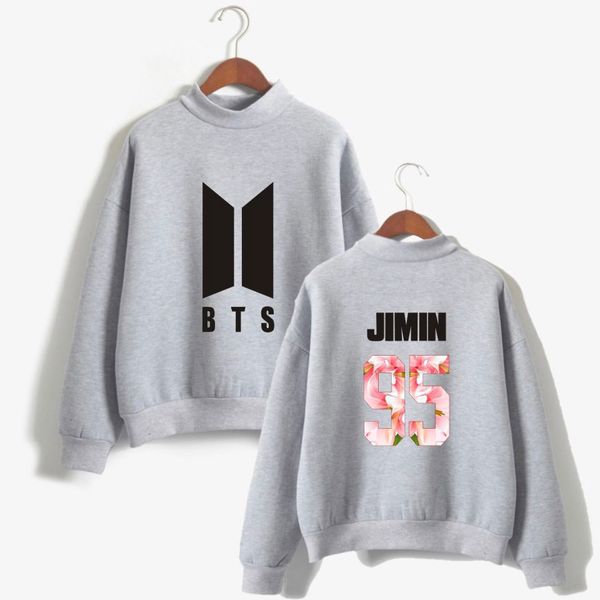 

bts k- love yourself women hoodies sweatshirts bangtan boys fashion outwear hip-hop hoodies dna kpop turtlenec clothes 2017, Black