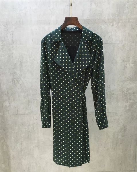 dot wrap dress 2018 spring summer fashion 100% silk dark green turn down collar shirt dress new tunique femme 2018, White;black
dot wrap dress 2018 spring summer fashion 100% silk dark green turn down collar shirt dress new tunique femme 2018, White;black