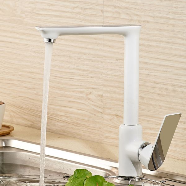 white painted kitchen faucet black kitchen faucet chrome brass mixer 360 swivel sink tap
white painted kitchen faucet black kitchen faucet chrome brass mixer 360 swivel sink tap
