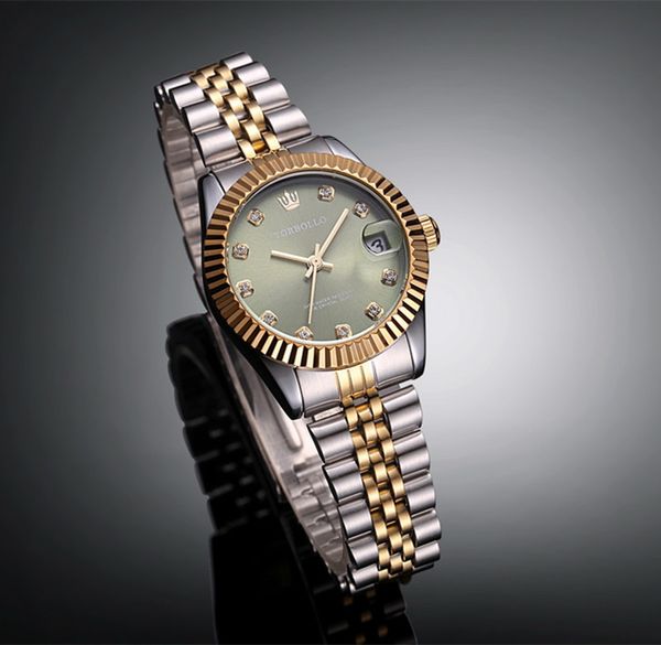 Brand New Luxury Womens Dress Style Steel wristband Silver Gold Green Women Quartz Watch
Brand New Luxury Womens Dress Style Steel wristband Silver Gold Green Women Quartz Watch