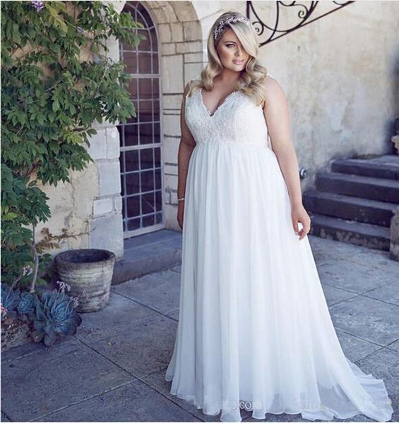 romantic v-neck plus size lace wedding dresses garden chiffon 2018 spring train large vestido de noiva bridal gown ball for bride, White
romantic v-neck plus size lace wedding dresses garden chiffon 2018 spring train large vestido de noiva bridal gown ball for bride, White