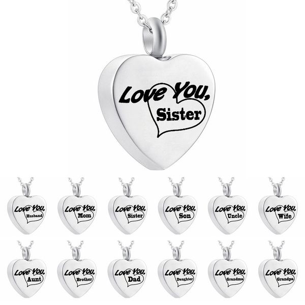 silver heart cremation urn necklace memorial keepsake jewelry - engraved love you dad and mom memory locket
silver heart cremation urn necklace memorial keepsake jewelry - engraved love you dad and mom memory locket
