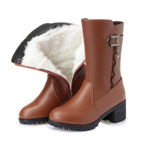 2018 new winter boots women shoes large size cowhide leather boots women comfort soft fur one wool high heels 5.5 cm, Black
2018 new winter boots women shoes large size cowhide leather boots women comfort soft fur one wool high heels 5.5 cm, Black