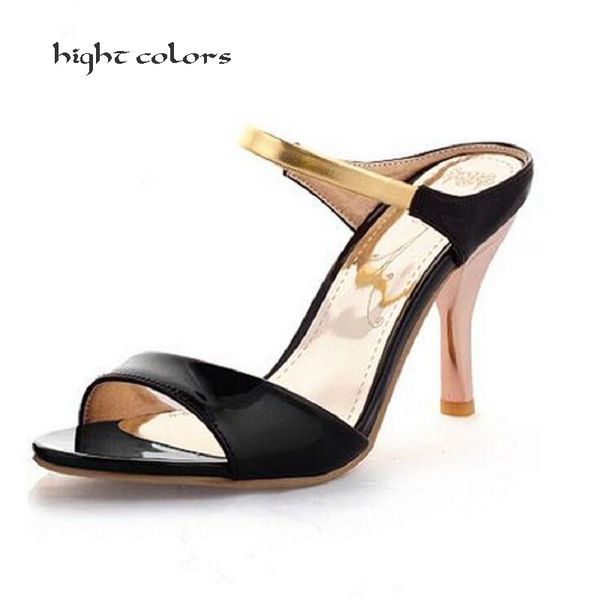 new arrival 2018 summer peep toe sweet fashion women's sandals thin heel shoes pumps gold ankle strap high heel sandals, Black
new arrival 2018 summer peep toe sweet fashion women's sandals thin heel shoes pumps gold ankle strap high heel sandals, Black