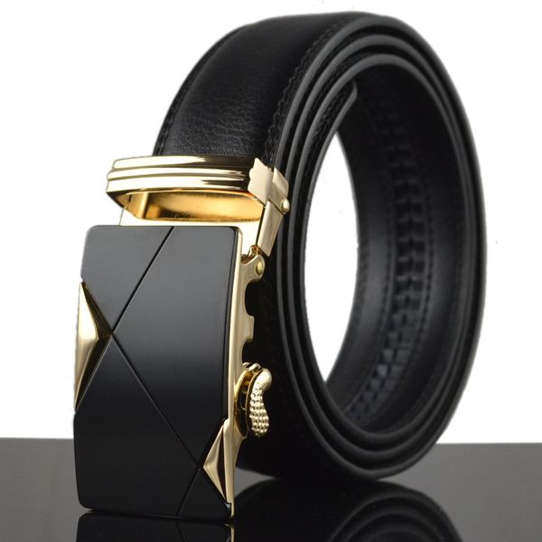 

kaweida men's leisure business belt gold metal automatic buckle black brown leather belt casual designer waist