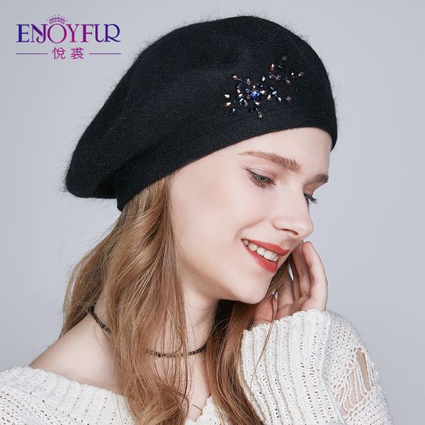 enjoyfur berets hat for women knitted wool women's winter hats with rhinestones beanies hat girls, Blue;gray
enjoyfur berets hat for women knitted wool women's winter hats with rhinestones beanies hat girls, Blue;gray