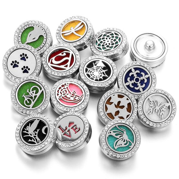 Смешанные Noosa Chunks Духи Ароматерапия Locket Эфирное масло Diffuser Snap Button Браслет Ожерель