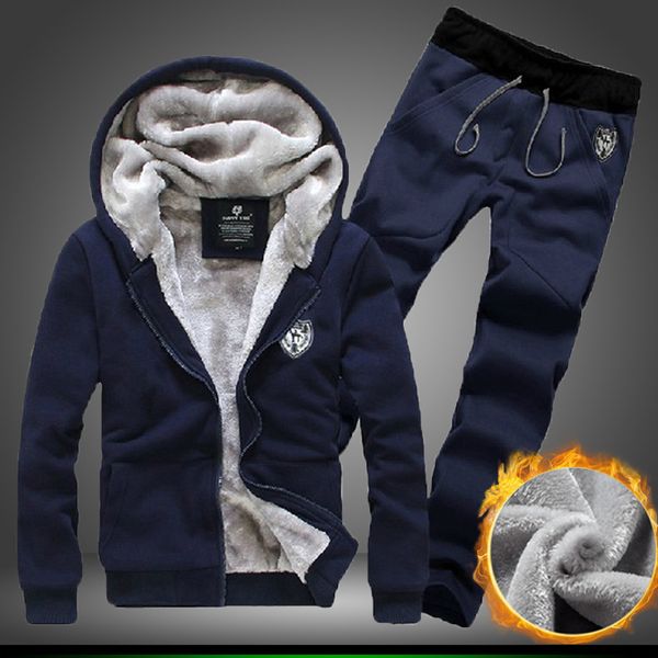 men traksuit winter thicken sports suit hoodies+pants male fleece jacket hooded sweatsuit casual running set outwear warm coat, Black;blue
men traksuit winter thicken sports suit hoodies+pants male fleece jacket hooded sweatsuit casual running set outwear warm coat, Black;blue