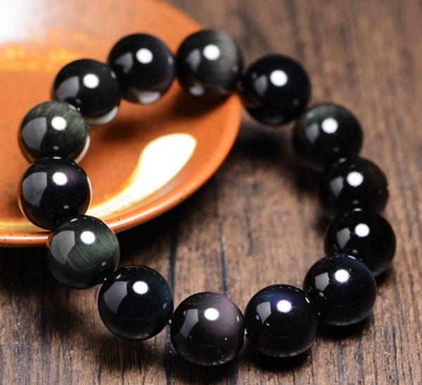 selling 12mm natural rainbow eyes obsidian men and women beaded bracelet jewelry, Black
selling 12mm natural rainbow eyes obsidian men and women beaded bracelet jewelry, Black