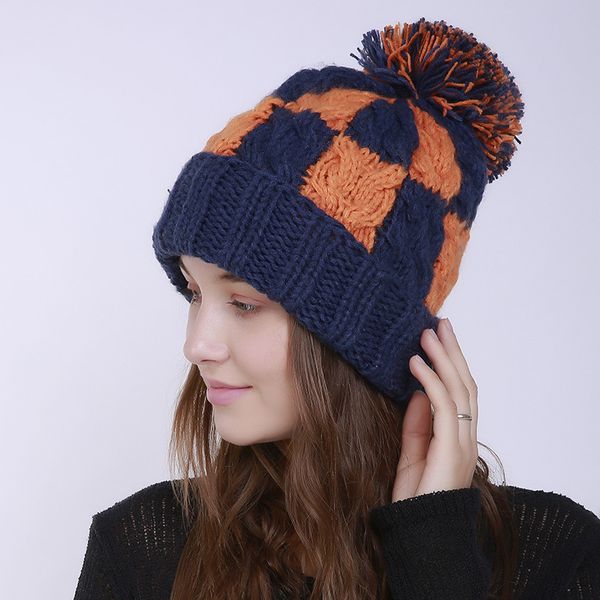 handmade knitted 2018 new plaid skullies hat for women autumn winter knitted warm cap cute pompom ball fashion girl cap, Blue;gray
handmade knitted 2018 new plaid skullies hat for women autumn winter knitted warm cap cute pompom ball fashion girl cap, Blue;gray