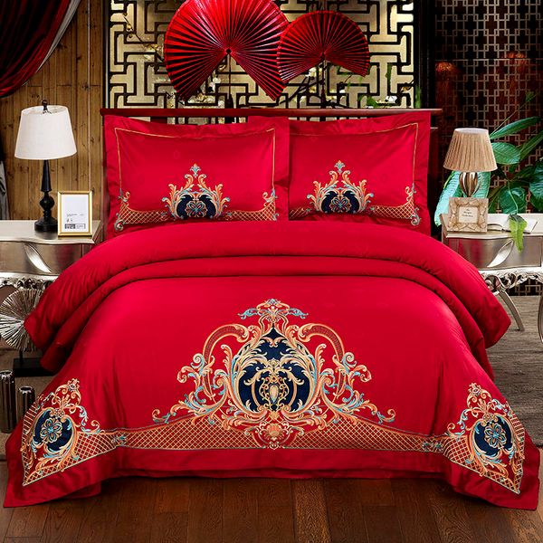 4/6pcs red wedding bedding sets king/ size 100% cotton embroidery duvet cover bed spread sheet set pillowcases
4/6pcs red wedding bedding sets king/ size 100% cotton embroidery duvet cover bed spread sheet set pillowcases