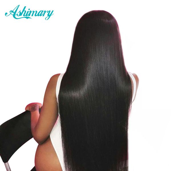 

ashimary peruvian straight hair weave 100% human hair bundles natural color 1 piece non remy weaving extensions 8-28 inch, Black;brown