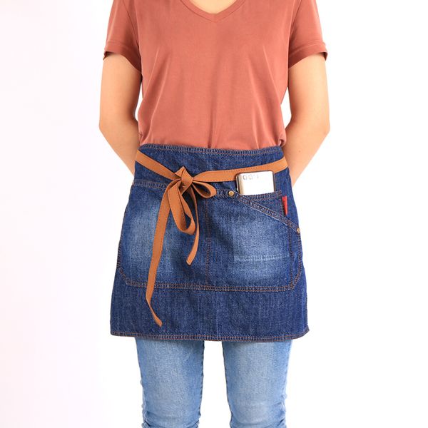weeyi bar pub kitchen short half waist apron denim with leather straps cafe server waiter waitress
weeyi bar pub kitchen short half waist apron denim with leather straps cafe server waiter waitress