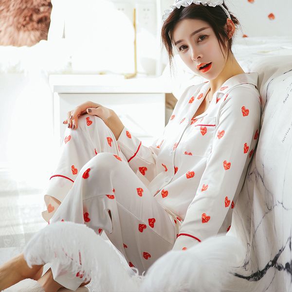 autumn long sleeve silk pajamas set lovely homewear two pieces set women sleepwear nightwear for women sleepwear long pant, Blue;gray
autumn long sleeve silk pajamas set lovely homewear two pieces set women sleepwear nightwear for women sleepwear long pant, Blue;gray