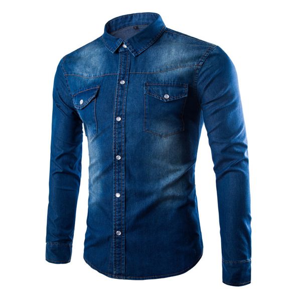 2018 autumn men denim shirt plus size turn down collar solid button-down casual shirts cowboy wash denim blue shirts male, White;black
2018 autumn men denim shirt plus size turn down collar solid button-down casual shirts cowboy wash denim blue shirts male, White;black