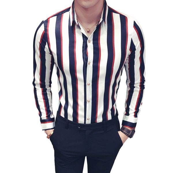 men's casual shirts nice men shirt korean slim fit striped print social long sleeve night club party 5xl, White;black
men's casual shirts nice men shirt korean slim fit striped print social long sleeve night club party 5xl, White;black