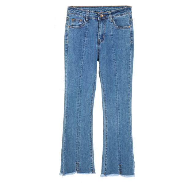 spring summer basic denim jeans women high waist jeans vintage flare cowboy ankle-length denim pants, Blue
spring summer basic denim jeans women high waist jeans vintage flare cowboy ankle-length denim pants, Blue