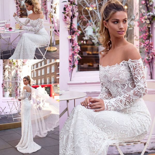 slim wedding dresses 2019 off the shoulder lace appliqued sweep train button country wedding dress long sleeve bridal gowns, White
slim wedding dresses 2019 off the shoulder lace appliqued sweep train button country wedding dress long sleeve bridal gowns, White