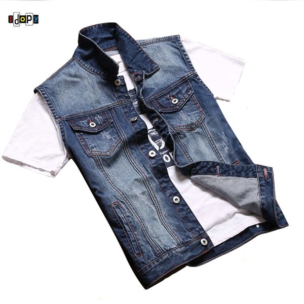men's vests idopy classic denim vest men slim fit sleeveless jean jacket turn-down outerwear collar waistcoat for plus size m-5xl, Black;white
men's vests idopy classic denim vest men slim fit sleeveless jean jacket turn-down outerwear collar waistcoat for plus size m-5xl, Black;white