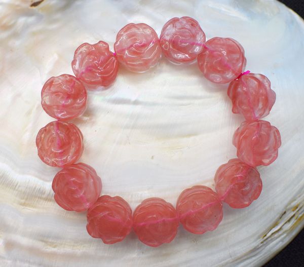 red watermelon carved flower quartzs 14mm 7.5inch fppj bracelet wholesale beads nature, Black
red watermelon carved flower quartzs 14mm 7.5inch fppj bracelet wholesale beads nature, Black