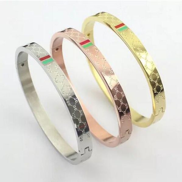 Top quality 316L stainless steel brand love bracelets bangles for women wholesale red and green stripes Ladies Buckle bracelet three drops
Top quality 316L stainless steel brand love bracelets bangles for women wholesale red and green stripes Ladies Buckle bracelet three drops