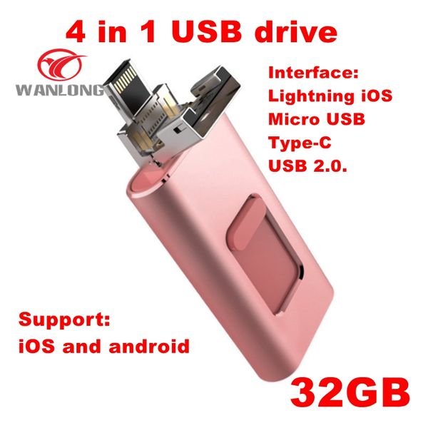 4 in 1 OTG Type-C+Micro+Lightning+USB flash drive for Phone and PC 32G
4 in 1 OTG Type-C+Micro+Lightning+USB flash drive for Phone and PC 32G