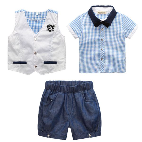 boy baby clothes suit gentleman suits 3pcs vest + t shirt + pants plaid bow shorts summer set children's clothing ing, White
boy baby clothes suit gentleman suits 3pcs vest + t shirt + pants plaid bow shorts summer set children's clothing ing, White
