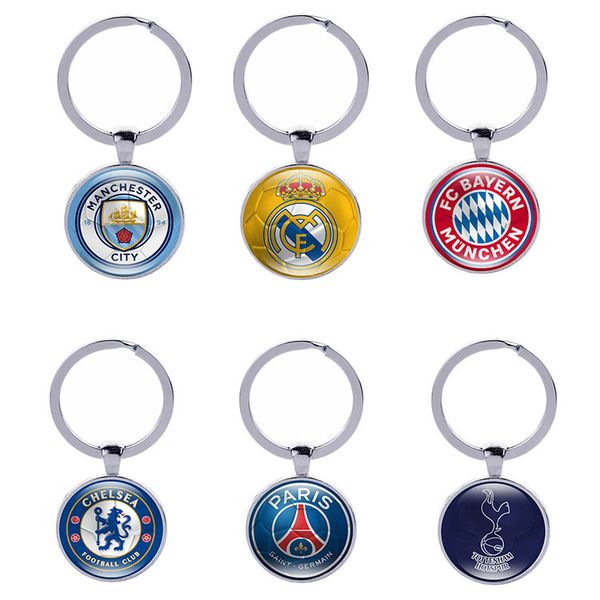 Football Club Keychain Soccer Fans Souvenir Gifts Glass Cabochon English Italy Spanish Teams Logo Key holder Sports Key Rings Wholesale
Football Club Keychain Soccer Fans Souvenir Gifts Glass Cabochon English Italy Spanish Teams Logo Key holder Sports Key Rings Wholesale