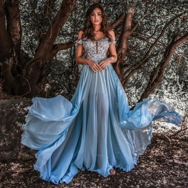 chiffon prom dresses with side split glamorous lace appliqued off shoulder zipper back prom party dress graceful long evening gow, Black
chiffon prom dresses with side split glamorous lace appliqued off shoulder zipper back prom party dress graceful long evening gow, Black