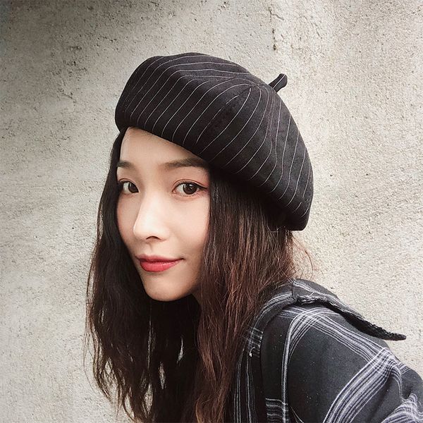 new fashion autumn winter striped berets hat temperament comfortable warm thick casual sweet cute women new arrival berets, Blue;gray
new fashion autumn winter striped berets hat temperament comfortable warm thick casual sweet cute women new arrival berets, Blue;gray