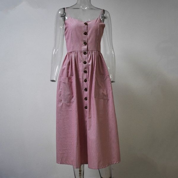 Empire Striped Button Sexy Casual Summer Strap Dress Long Boho Beach Pockets Women Sundress Vestidos Elegant Daily Dress Female
Empire Striped Button Sexy Casual Summer Strap Dress Long Boho Beach Pockets Women Sundress Vestidos Elegant Daily Dress Female