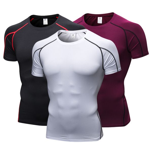 new men's short sleeve rashgard compression running t shirt men quick dry gym fitness running sports tights men's sportswear, Black;blue
new men's short sleeve rashgard compression running t shirt men quick dry gym fitness running sports tights men's sportswear, Black;blue