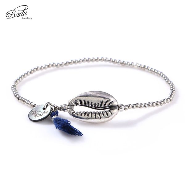 badu silver shell bracelet for women alloy beads elastic string cotton tassel pendant handmade charming bracelets wholesale, Black
badu silver shell bracelet for women alloy beads elastic string cotton tassel pendant handmade charming bracelets wholesale, Black