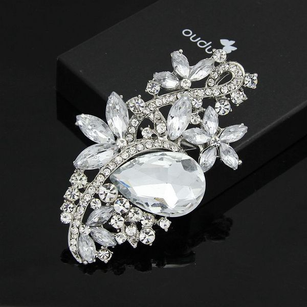3 inch large flower brooch new arrival silver tone luxury huge crystal rhinestone wedding bouquet brooches, Gray
3 inch large flower brooch new arrival silver tone luxury huge crystal rhinestone wedding bouquet brooches, Gray