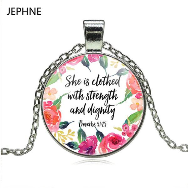jephne she is clothed with strength and dignity necklace proverbs 31:25 bible verse christian quote neckalce inspirational gifts, Silver
jephne she is clothed with strength and dignity necklace proverbs 31:25 bible verse christian quote neckalce inspirational gifts, Silver