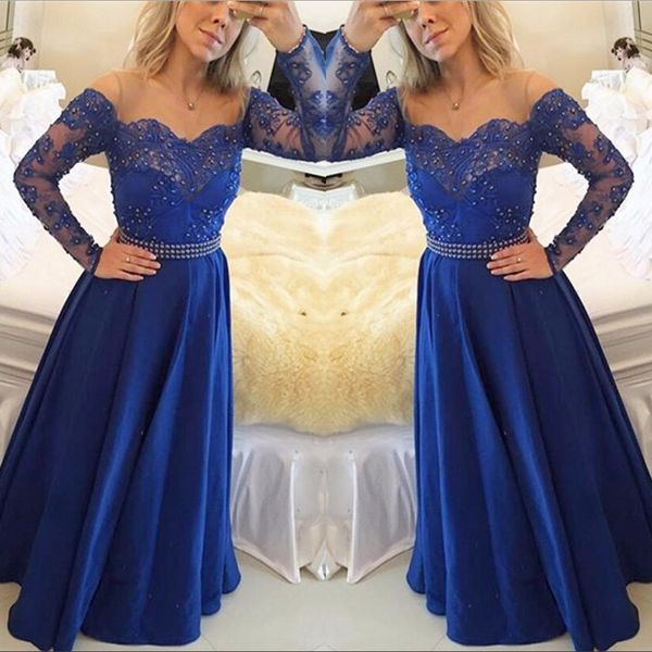 royal blue satin a line prom dresses lace peals body long formal women evening party gowns zipper back vestido de festa, Black
royal blue satin a line prom dresses lace peals body long formal women evening party gowns zipper back vestido de festa, Black