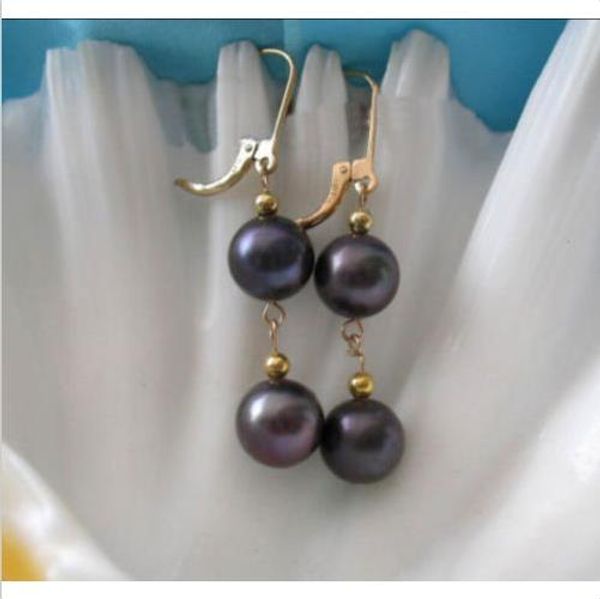 stunning 10-11mm round natural black pearl dangle earring yellow hook + gift box, Golden
stunning 10-11mm round natural black pearl dangle earring yellow hook + gift box, Golden