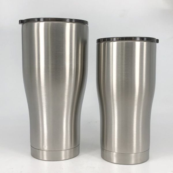 

stainless steel 30oz/20oz curve tumbler 30oz cooler double wall premium insulate mug with slid lid silver