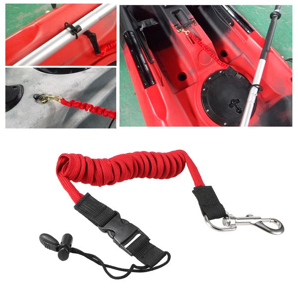 

elastic paddle leash kayak canoe surfboard surfing leash rope safety rowing boats lanyard coiled lanyard cord tie rope