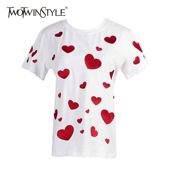twotwinstyle embroidery heart summer t-shirts for women short sleeves casual black white t-shirt female 2018 summer fashion
twotwinstyle embroidery heart summer t-shirts for women short sleeves casual black white t-shirt female 2018 summer fashion