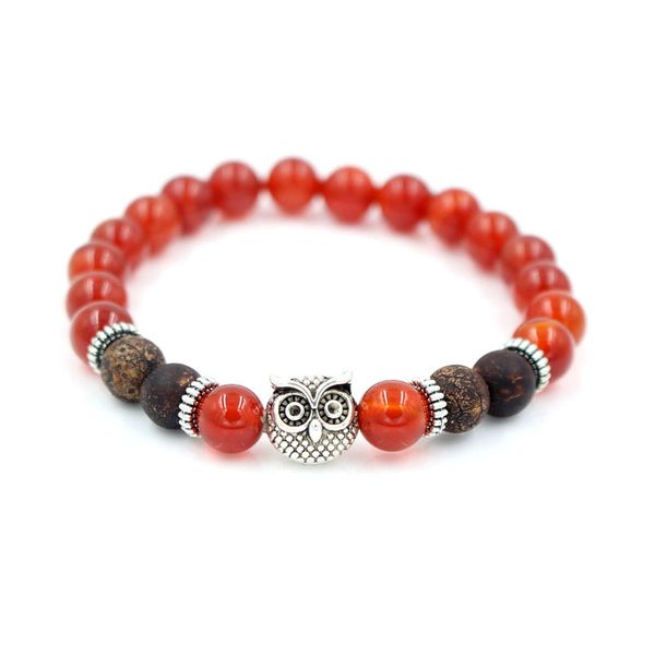 8mm silver color animal owl head charm bracelet with natural red sardonyx stone energy yoga bead bracelet jewelry for women men, Black
8mm silver color animal owl head charm bracelet with natural red sardonyx stone energy yoga bead bracelet jewelry for women men, Black