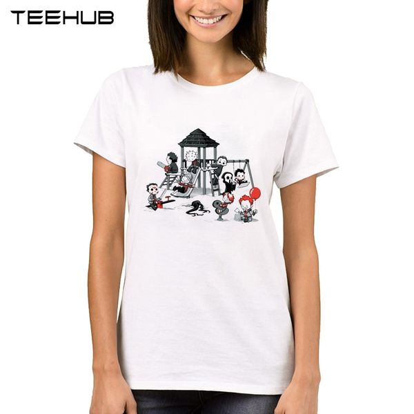 teehub halloween women t-shirt hot sales lady's horror park printed tops short sleeve funny classic tee, White
teehub halloween women t-shirt hot sales lady's horror park printed tops short sleeve funny classic tee, White