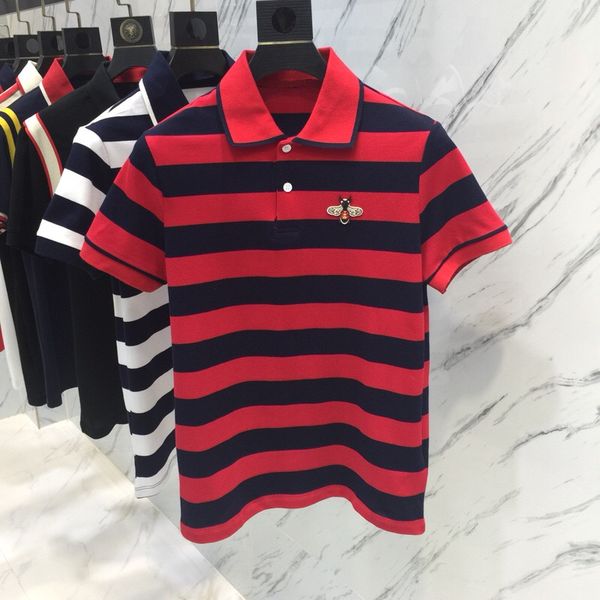 2018 summer brand polo pure color stripe men shirt bee embroidery men's fashion short sleeve tee shirts good quality homme camisa polo, White;black
2018 summer brand polo pure color stripe men shirt bee embroidery men's fashion short sleeve tee shirts good quality homme camisa polo, White;black