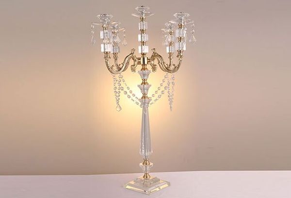 acrylic candle holders 5-arms candelabras with crystal pendants 77cm/30" height elegant wedding centerpiece
acrylic candle holders 5-arms candelabras with crystal pendants 77cm/30" height elegant wedding centerpiece