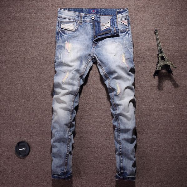 classical fashion streetwear men jeans light blue color embroidery patchwork ripped jeans for men slim fit hip hop homme
classical fashion streetwear men jeans light blue color embroidery patchwork ripped jeans for men slim fit hip hop homme