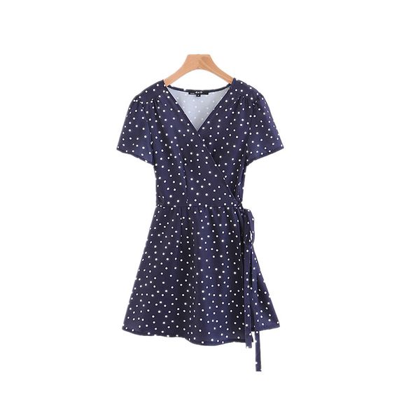 cute white dot print womens summer dress v-neck waist tie decoration chiffon breathable vacation fashion casual beach dress, Black;gray
cute white dot print womens summer dress v-neck waist tie decoration chiffon breathable vacation fashion casual beach dress, Black;gray