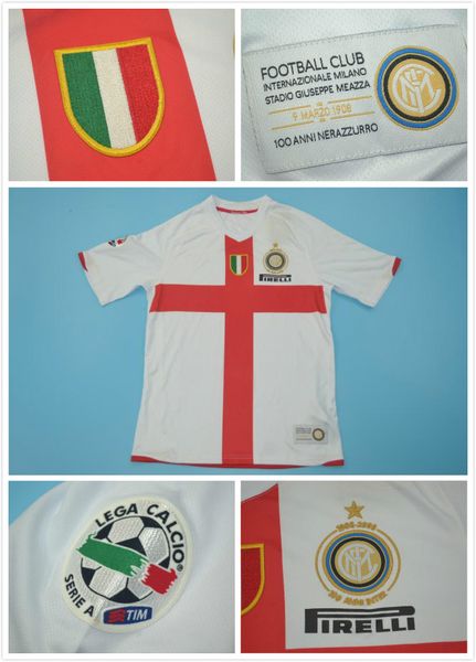 2007-200 inter white retro short sleeve jerseys 100years commemorative edition ibrahimovic classic jersey, Black;gray
2007-200 inter white retro short sleeve jerseys 100years commemorative edition ibrahimovic classic jersey, Black;gray