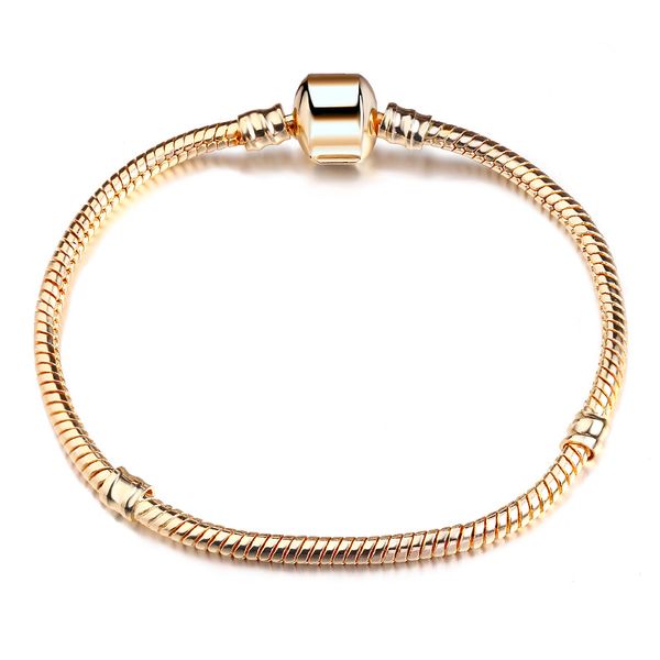Factory Wholesale 18KGP Bracelets 3mm Snake Chain Fit Pandora Charm Bead Bangle Bracelet Jewelry Gift For Men Women KKA1154
Factory Wholesale 18KGP Bracelets 3mm Snake Chain Fit Pandora Charm Bead Bangle Bracelet Jewelry Gift For Men Women KKA1154